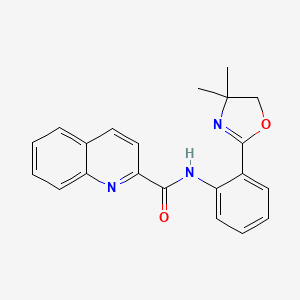 molecular formula C21H19N3O2 B8250027 N-(2-(4,4-Dimethyl-4,5-dihydrooxazol-2-yl)phenyl)quinoline-2-carboxamide 