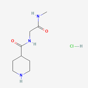 molecular formula C9H18ClN3O2 B8250058 N-[2-(methylamino)-2-oxoethyl]piperidine-4-carboxamide;hydrochloride 