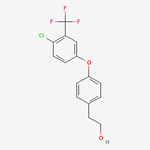 molecular formula C15H12ClF3O2 B8250093 2-(4-(4-Chloro-3-(trifluoromethyl)phenoxy)phenyl)ethanol 