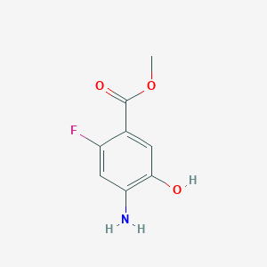 molecular formula C8H8FNO3 B8250111 Methyl 4-amino-2-fluoro-5-hydroxybenzoate 