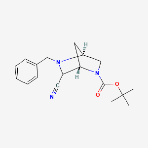 molecular formula C18H23N3O2 B8250115 tert-butyl (1S,4S)-5-benzyl-6-cyano-2,5-diazabicyclo[2.2.1]heptane-2-carboxylate 