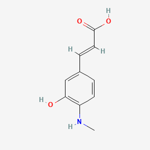 molecular formula C10H11NO3 B8250128 (E)-3-[3-hydroxy-4-(methylamino)phenyl]prop-2-enoic acid 