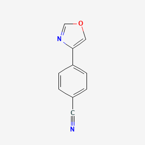 molecular formula C10H6N2O B8250169 4-(Oxazol-4-yl)benzonitrile 