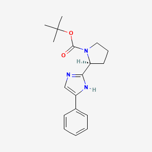 molecular formula C18H23N3O2 B8250184 (S)-tert-butyl 2-(5-phenyl-1H-imidazol-2-yl)pyrrolidine-1-carboxylate 