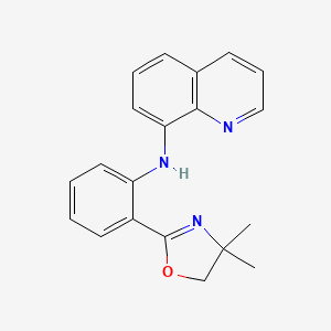 molecular formula C20H19N3O B8250315 N-(2-(4,4-Dimethyl-4,5-dihydrooxazol-2-YL)phenyl)quinolin-8-amine 