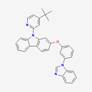 molecular formula C34H28N4O B8250316 2-[3-(Benzimidazol-1-yl)phenoxy]-9-(4-tert-butylpyridin-2-yl)carbazole 