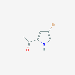 molecular formula C6H6BrNO B8250322 1-(4-溴-1H-吡咯-2-基)乙酮 