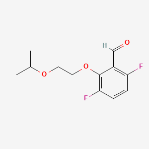 molecular formula C12H14F2O3 B8250367 3,6-Difluoro-2-(2-propan-2-yloxyethoxy)benzaldehyde 