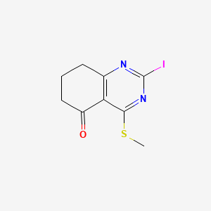 molecular formula C9H9IN2OS B8250369 2-Iodo-4-(methylthio)-7,8-dihydroquinazolin-5(6H)-one 