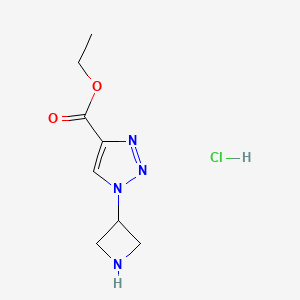molecular formula C8H13ClN4O2 B8250396 Ethyl 1-(azetidin-3-yl)triazole-4-carboxylate;hydrochloride 