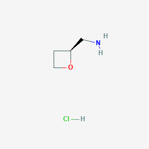 molecular formula C4H10ClNO B8250421 (S)-Oxetan-2-ylmethanamine hydrochloride 