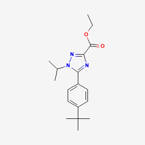 molecular formula C18H25N3O2 B8250426 Ethyl 5-(4-(tert-butyl)phenyl)-1-isopropyl-1H-1,2,4-triazole-3-carboxylate 