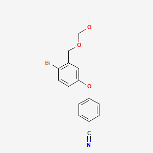 molecular formula C16H14BrNO3 B8250493 4-(4-Bromo-3-((methoxymethoxy)methyl)phenoxy)benzonitrile 