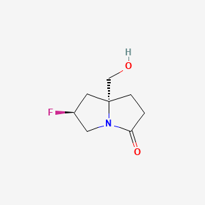 molecular formula C8H12FNO2 B8250513 rel-(6S,8R)-6-fluoro-8-(hydroxymethyl)-2,5,6,7-tetrahydro-1H-pyrrolizin-3-one 