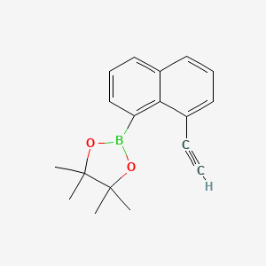 molecular formula C18H19BO2 B8250572 2-(8-Ethynylnaphthalen-1-yl)-4,4,5,5-tetramethyl-1,3,2-dioxaborolane 