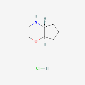 molecular formula C7H14ClNO B8250586 trans-2,3,4,4a,5,6,7,7a-Octahydrocyclopenta[b][1,4]oxazine;hydrochloride 