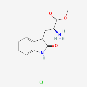molecular formula C12H15ClN2O3 B8250604 [(2S)-1-methoxy-1-oxo-3-(2-oxo-1,3-dihydroindol-3-yl)propan-2-yl]azanium;chloride 
