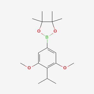molecular formula C17H27BO4 B8250635 2-[3,5-Dimethoxy-4-(propan-2-YL)phenyl]-4,4,5,5-tetramethyl-1,3,2-dioxaborolane 