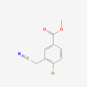 molecular formula C10H8BrNO2 B8250646 Methyl 4-bromo-3-(cyanomethyl)benzoate 