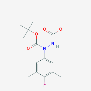 molecular formula C18H27FN2O4 B8250668 tert-butyl N-(4-fluoro-3,5-dimethylphenyl)-N-[(2-methylpropan-2-yl)oxycarbonylamino]carbamate 