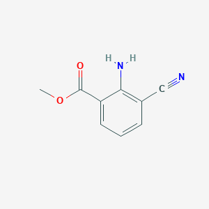 molecular formula C9H8N2O2 B8250672 Methyl 2-amino-3-cyanobenzoate 