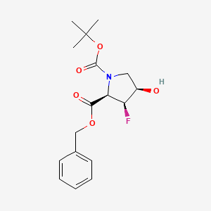 molecular formula C17H22FNO5 B8250702 Benzyl (2R,3S,4R)-1-Boc-3-fluoro-4-hydroxypyrrolidine-2-carboxylate 
