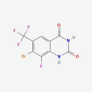 molecular formula C9H3BrF4N2O2 B8250735 7-bromo-8-fluoro-6-(trifluoromethyl)-1H-quinazoline-2,4-dione 