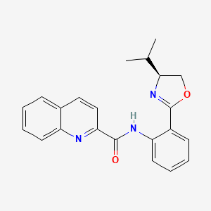 molecular formula C22H21N3O2 B8250781 N-[2-[(4S)-4-propan-2-yl-4,5-dihydro-1,3-oxazol-2-yl]phenyl]quinoline-2-carboxamide 