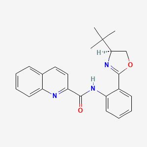 molecular formula C23H23N3O2 B8250787 N-[2-[(4S)-4-tert-butyl-4,5-dihydro-1,3-oxazol-2-yl]phenyl]quinoline-2-carboxamide 