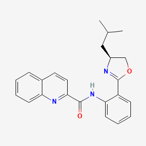 molecular formula C23H23N3O2 B8250794 N-[2-[(4S)-4-(2-methylpropyl)-4,5-dihydro-1,3-oxazol-2-yl]phenyl]quinoline-2-carboxamide 