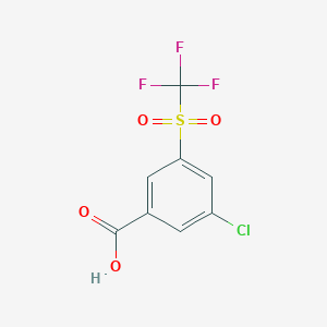 molecular formula C8H4ClF3O4S B8250822 3-Chloro-5-(trifluoromethylsulfonyl)benzoic acid 