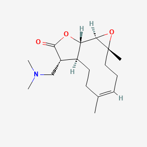 molecular formula C17H27NO3 B8250864 (1S,2R,4R,7Z,11S,12R)-12-[(dimethylamino)methyl]-4,8-dimethyl-3,14-dioxatricyclo[9.3.0.02,4]tetradec-7-en-13-one 