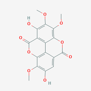 molecular formula C17H12O9 B8250904 3,3',4-tri-O-methylflavellagic acid CAS No. 13756-49-5