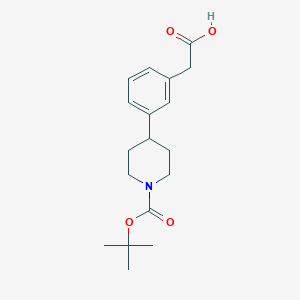 molecular formula C18H25NO4 B8250942 2-(3-(1-(tert-Butoxycarbonyl)piperidin-4-yl)phenyl)acetic acid 
