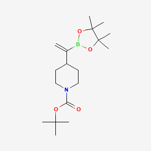 molecular formula C18H32BNO4 B8251066 叔丁基4-(1-(4,4,5,5-四甲基-1,3,2-二氧杂硼烷-2-基)乙烯基)哌啶-1-羧酸酯 