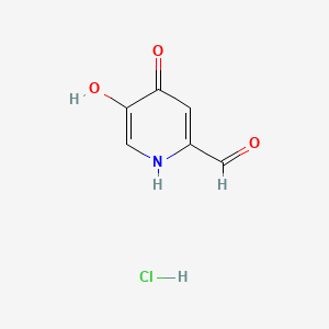 molecular formula C6H6ClNO3 B8251109 5-Hydroxy-4-oxo-1,4-dihydropyridine-2-carbaldehyde hydrochloride 