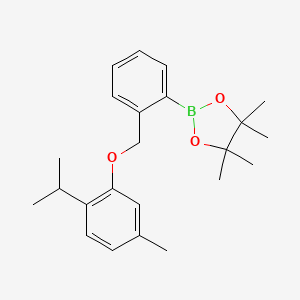 molecular formula C23H31BO3 B8251125 2-(2-((2-Isopropyl-5-methylphenoxy)methyl)phenyl)-4,4,5,5-tetramethyl-1,3,2-dioxaborolane 