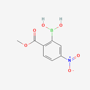 molecular formula C8H8BNO6 B8251134 (2-(Methoxycarbonyl)-5-nitrophenyl)boronic acid 