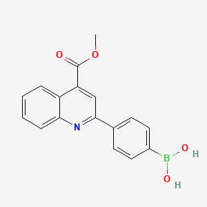 molecular formula C17H14BNO4 B8251146 (4-(4-(Methoxycarbonyl)quinolin-2-yl)phenyl)boronic acid 