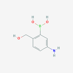 molecular formula C7H10BNO3 B8251147 (5-氨基-2-(羟甲基)苯基)硼酸 