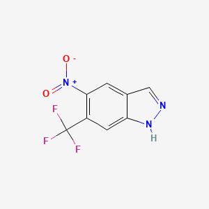 molecular formula C8H4F3N3O2 B8251154 5-nitro-6-(trifluoromethyl)-1H-indazole 