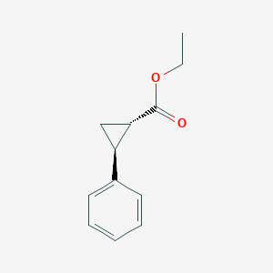 molecular formula C12H14O2 B8251156 (1S,2S)-ethyl 2-phenylcyclopropanecarboxylate 