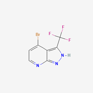 molecular formula C7H3BrF3N3 B8251159 4-Bromo-3-(trifluoromethyl)-1H-pyrazolo[3,4-b]pyridine 