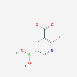 molecular formula C7H7BFNO4 B8251184 [6-Fluoro-5-(methoxycarbonyl)pyridin-3-yl]boronic acid 