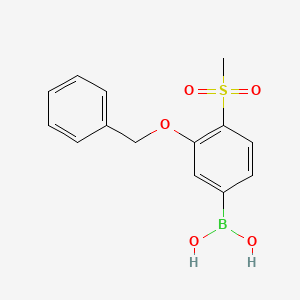 molecular formula C14H15BO5S B8251209 (4-Methylsulfonyl-3-phenylmethoxyphenyl)boronic acid 