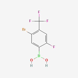 molecular formula C7H4BBrF4O2 B8251225 (5-Bromo-2-fluoro-4-(trifluoromethyl)phenyl)boronic acid 