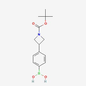 molecular formula C14H20BNO4 B8251251 [4-[1-[(2-Methylpropan-2-yl)oxycarbonyl]azetidin-3-yl]phenyl]boronic acid 