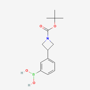 molecular formula C14H20BNO4 B8251253 [3-[1-[(2-Methylpropan-2-yl)oxycarbonyl]azetidin-3-yl]phenyl]boronic acid 
