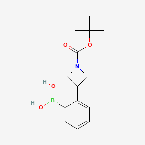molecular formula C14H20BNO4 B8251257 [2-[1-[(2-Methylpropan-2-yl)oxycarbonyl]azetidin-3-yl]phenyl]boronic acid 