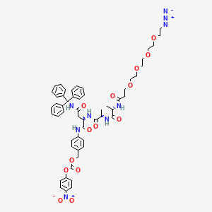 molecular formula C54H61N9O14 B8251276 Azido-PEG4-Ala-Ala-Asn(Trt)-PAB-PNP 